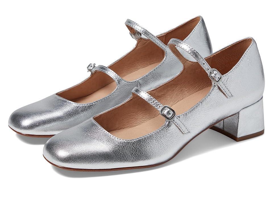 Madewell The Nettie Heeled Mary Jane in Metallic Leather (Bright ) Women's Flat Shoes Product Image