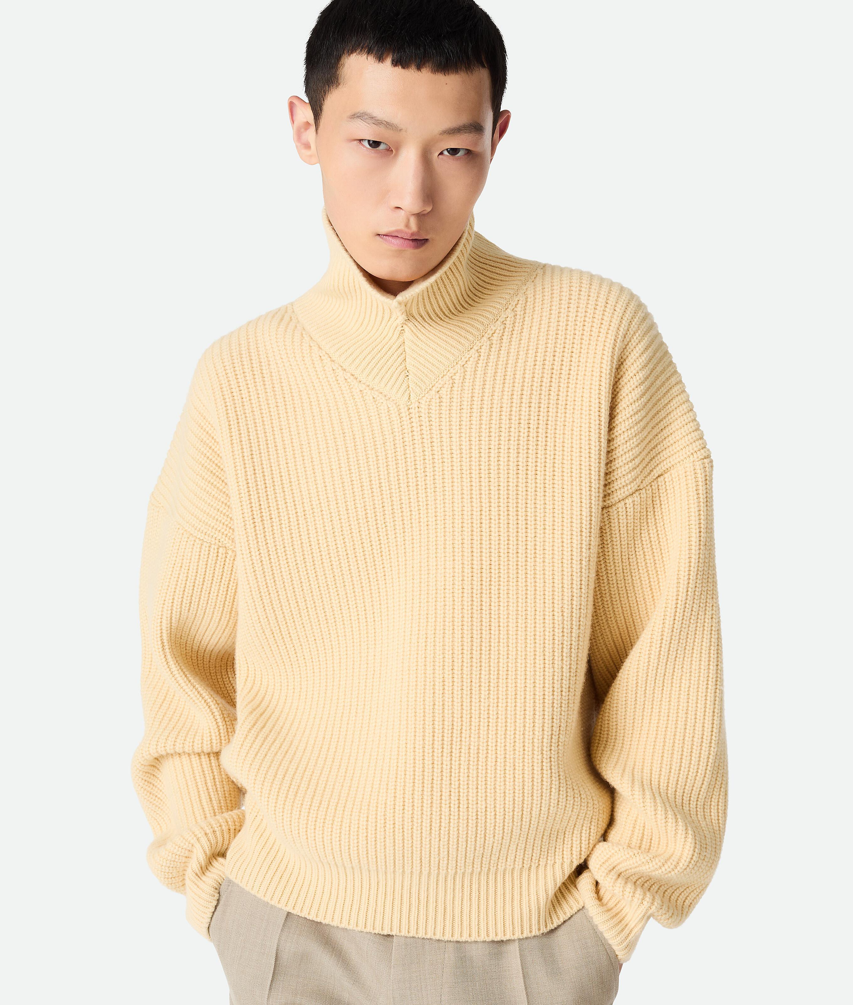 Men's Wool And Cashmere Jumper in Shell Product Image