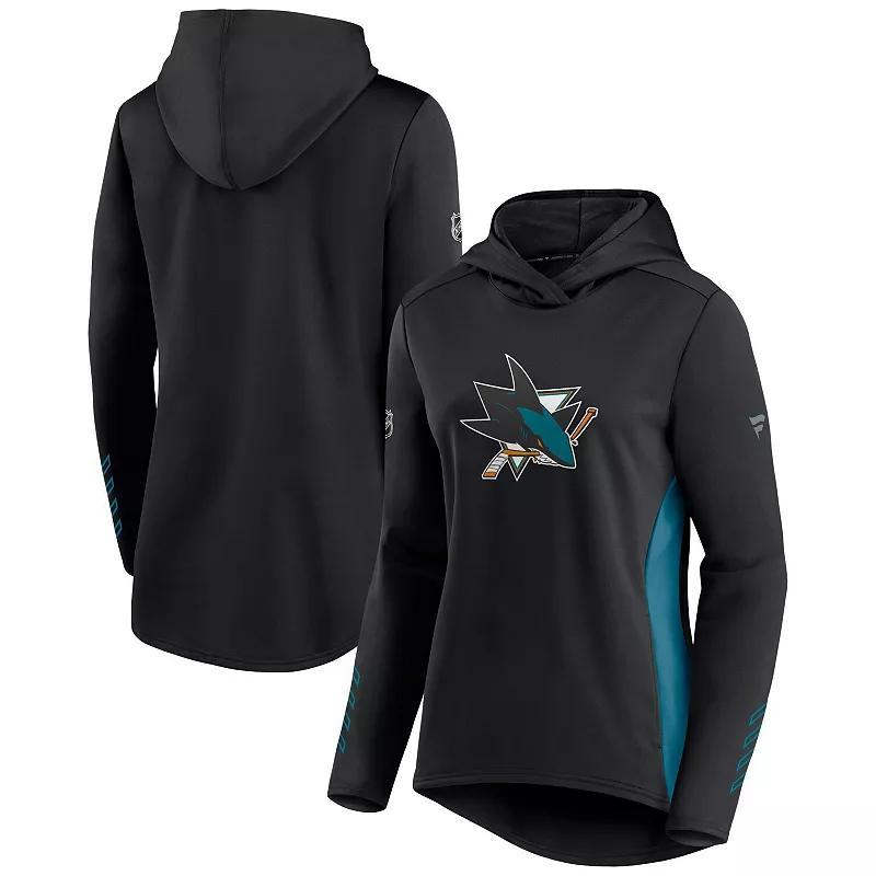 Womens Fanatics Black and Teal San Jose Sharks Authentic Pro Locker Room Pullover Hoodie - Black Product Image