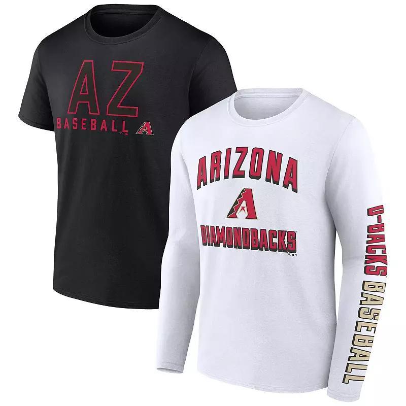 Mens Fanatics Branded /White Arizona Diamondbacks Two-Pack Combo T-Shirt Set Product Image