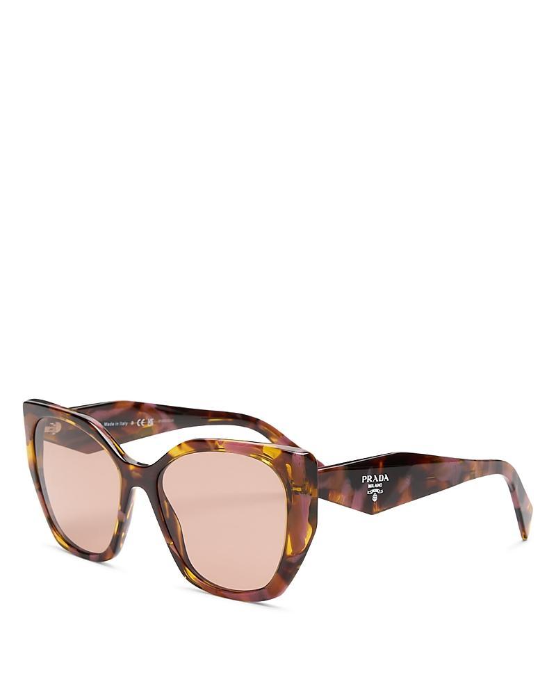 PRADA Geometric Square Acetate Sunglasses In Lite Brown Product Image