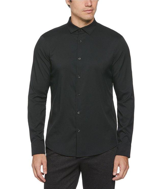 Perry Ellis Slim-Fit Performance Stretch Solid Long Sleeve Woven Shirt Product Image