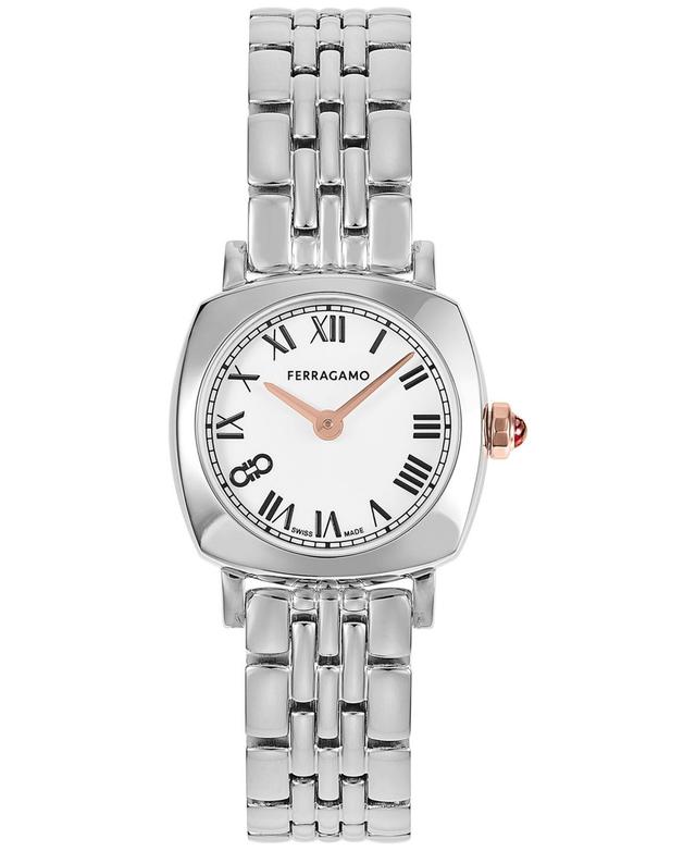 Salvatore Ferragamo Womens Swiss Silver-Tone Stainless Steel Bracelet Watch 23mm Product Image