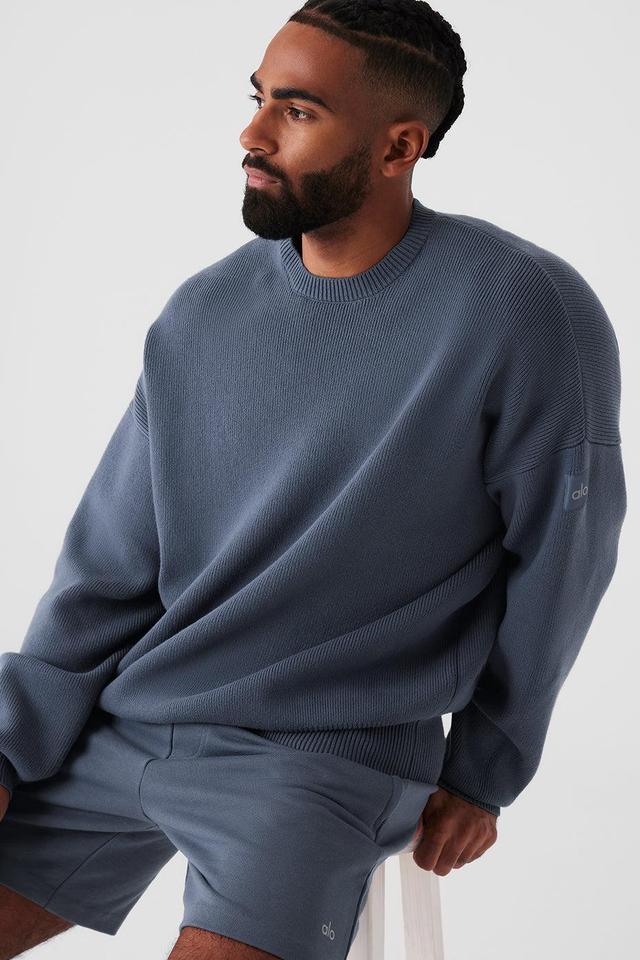 Scholar Crew Neck Sweater - Bluestone Male Product Image