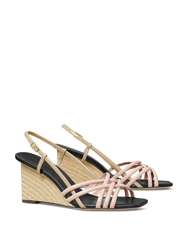 Tory Burch 75 mm Multi Strap Wedge Sandals (Pink Brick/Taupe Storm/Coco) Women's Sandals Product Image