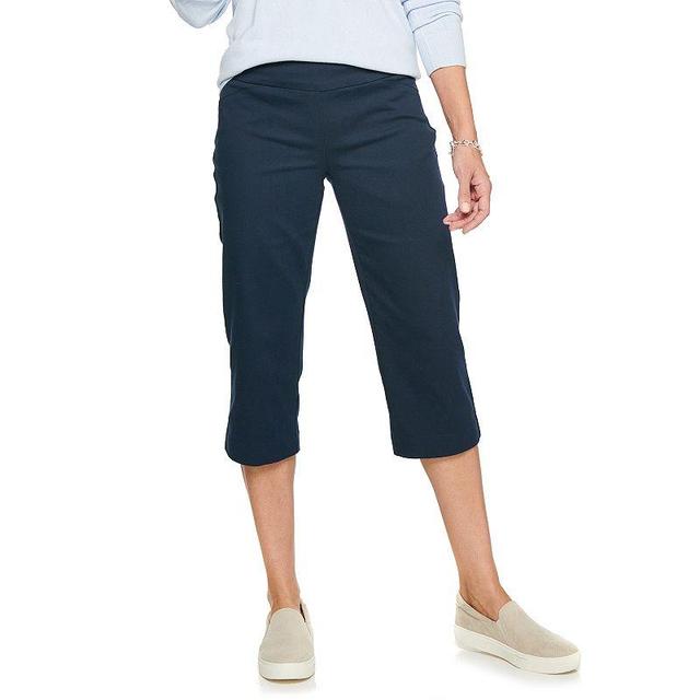 Petite Croft & Barrow Effortless Stretch Capri Pants, Womens Blue Product Image