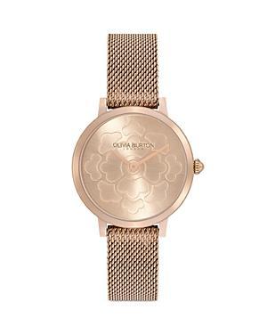 Olivia Burton Womens Ultra Slim Floral Carnation Gold-Tone Steel Watch 28mm Product Image