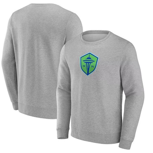 Mens Fanatics Branded Heather Gray Seattle Sounders FC Primary Logo Fleece Sweatshirt Product Image