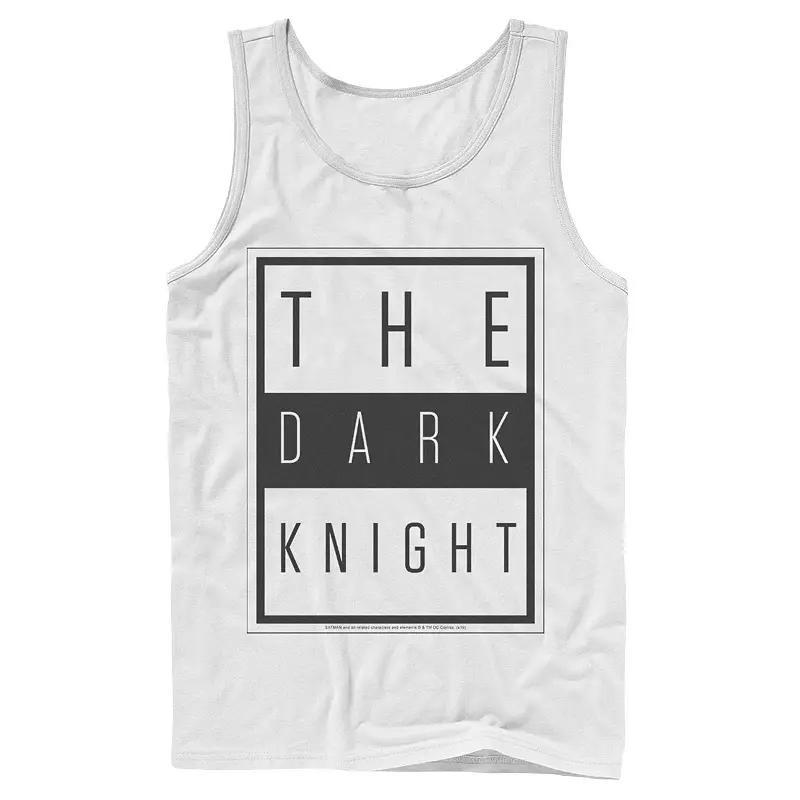 Mens DC Comics Batman The Dark Knight Block Poster Tank Top Athletic Grey Product Image