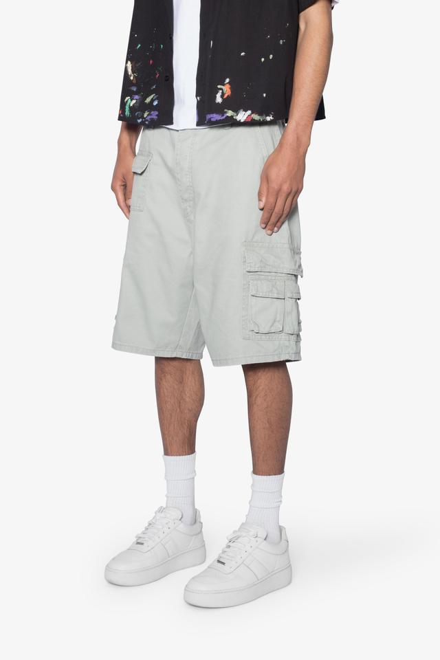 Multi Pocket Cargo Shorts - Grey Product Image