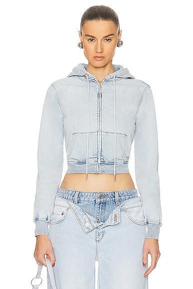 SER.O.YA Edith Cropped Hoodie Blue. (also in L, S). Product Image