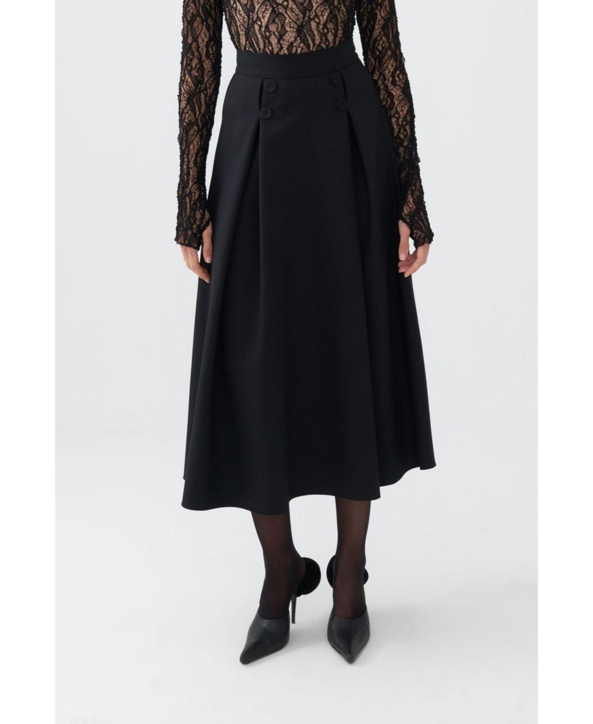 Nocturne Womens Button Designed Midi Skirt Product Image