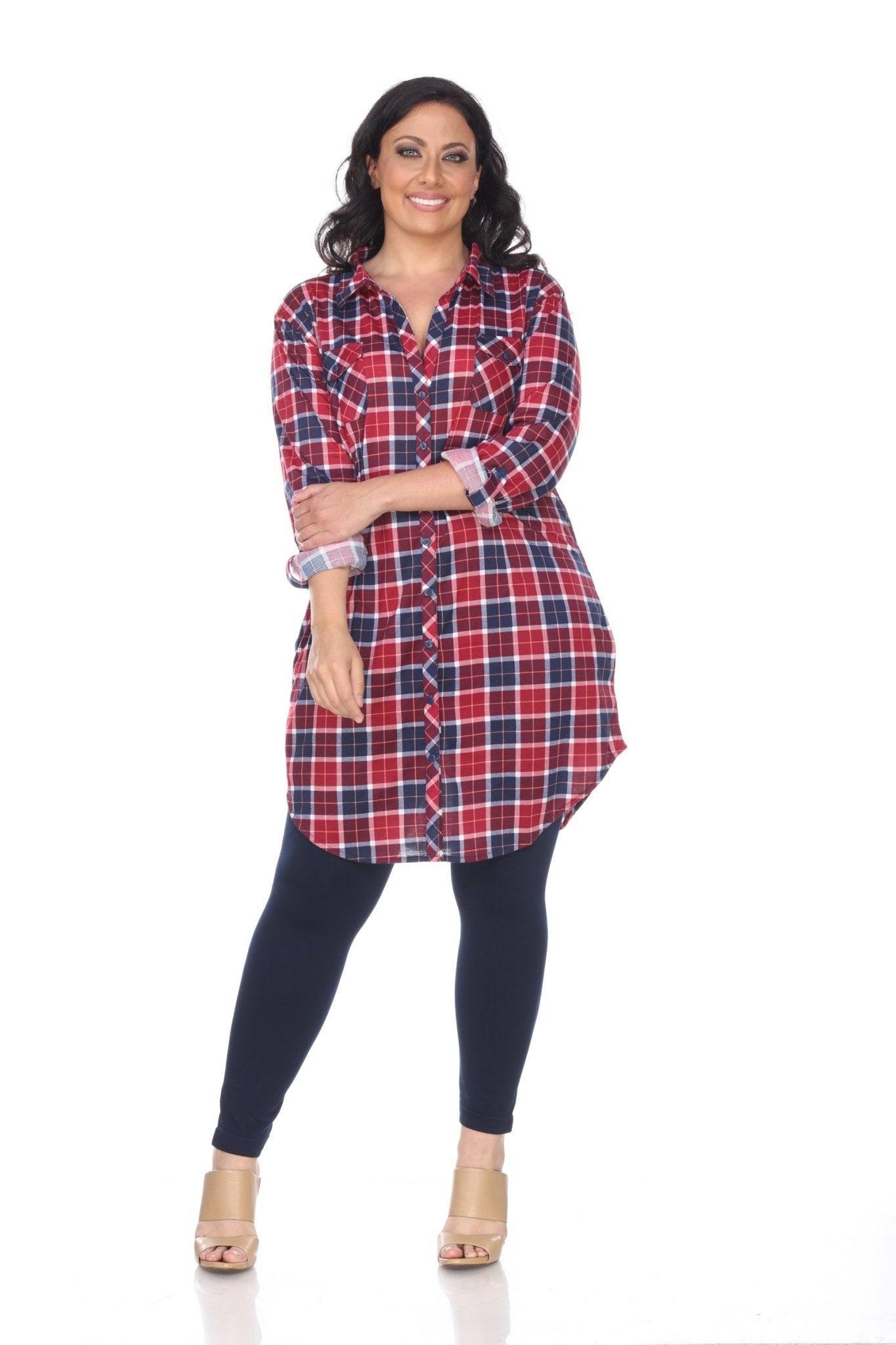 Piper Stretchy Plaid Tunic - Plus Product Image