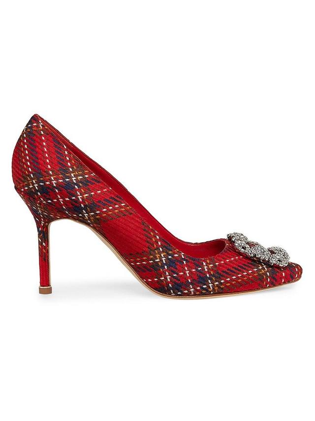 Womens Hangisi Embellished Plaid Wool Pumps Product Image