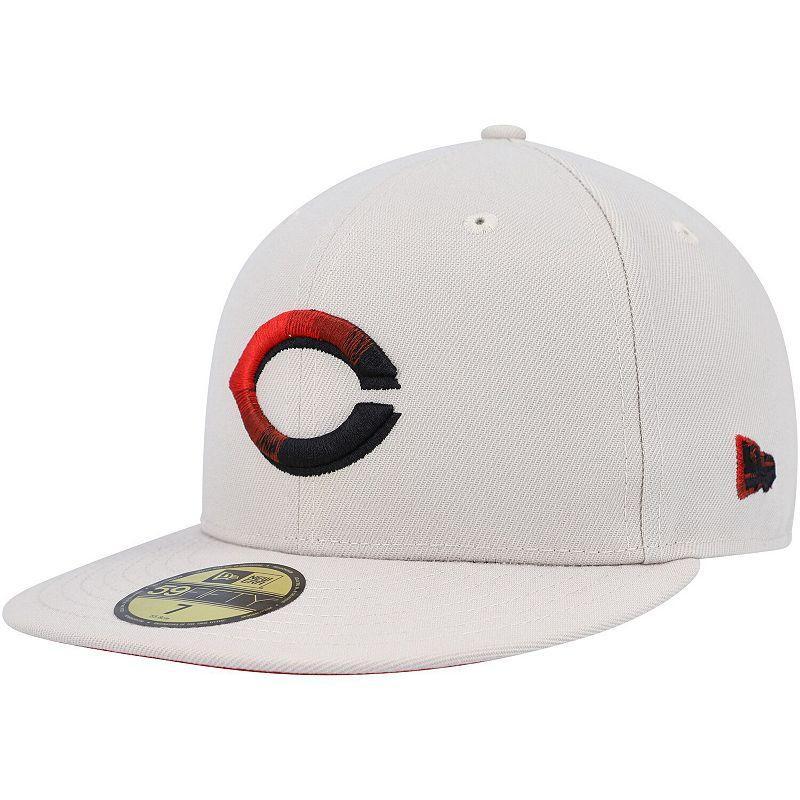 Mens New Era Khaki Cincinnati Reds Stone Dim Undervisor 59FIFTY Fitted Hat Product Image