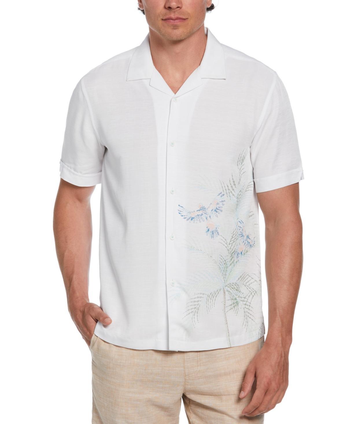 Cubavera Mens Textured Short Sleeve Button-Front Parrot Print Camp Shirt Product Image