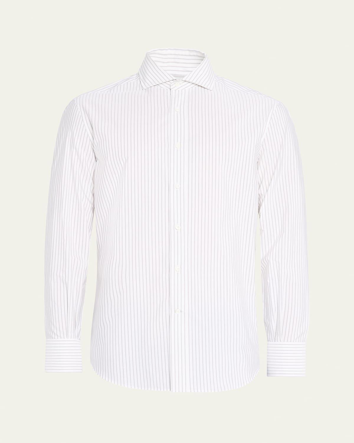 Mens Cotton Mini Stripe Sport Shirt Product Image