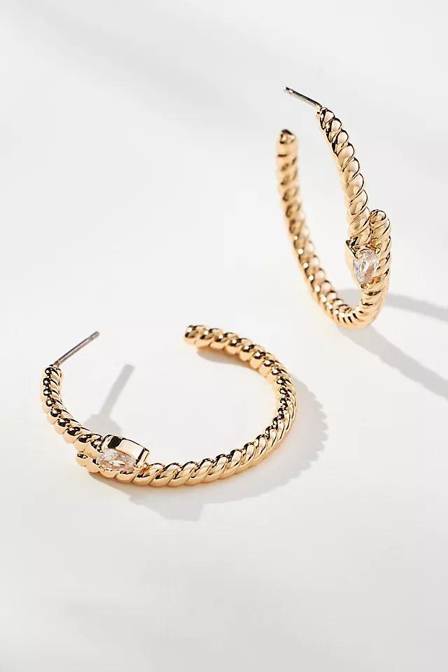 Braided Crystal Hoop Earrings Product Image