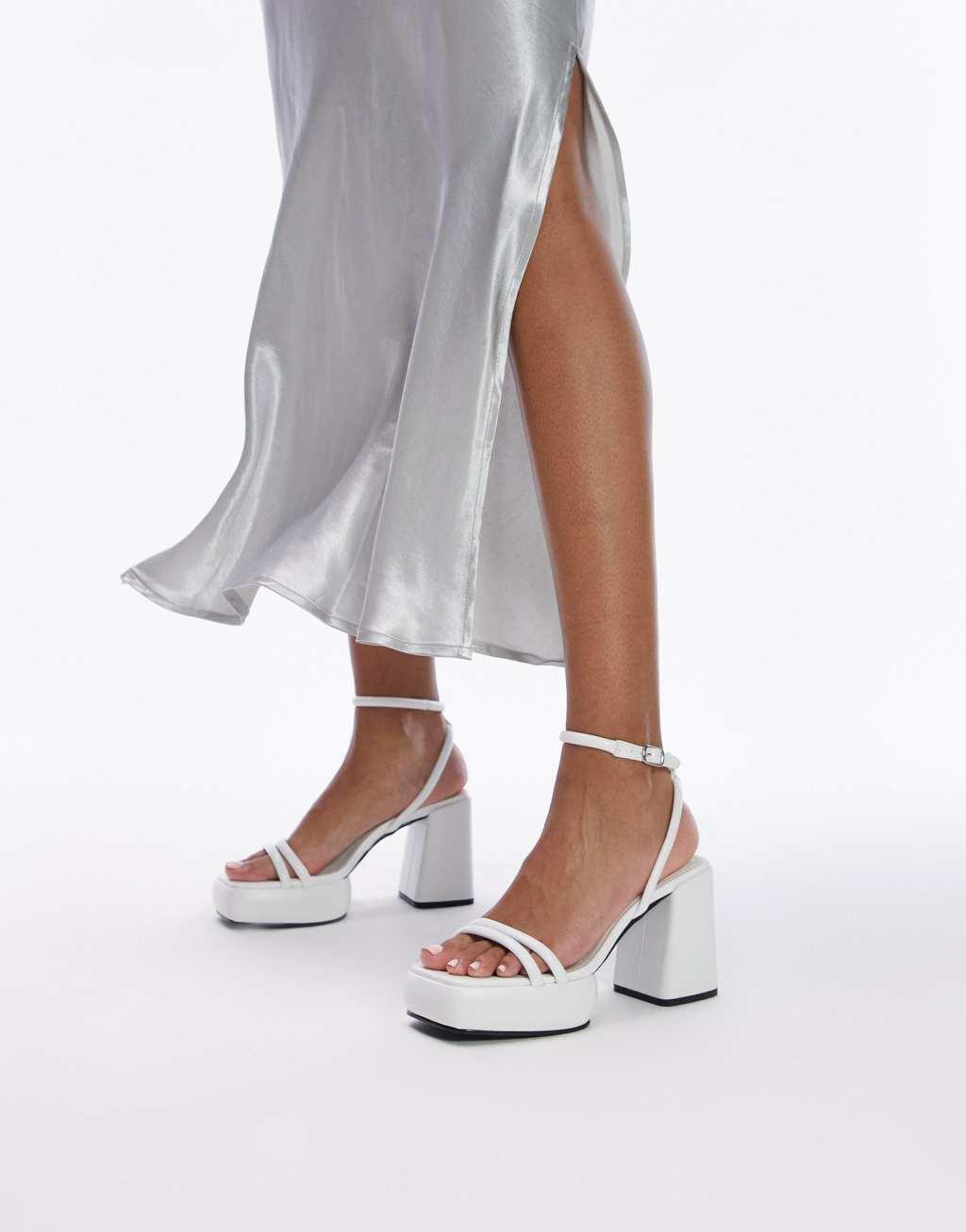 Topshop Romeo two part platform in white Product Image