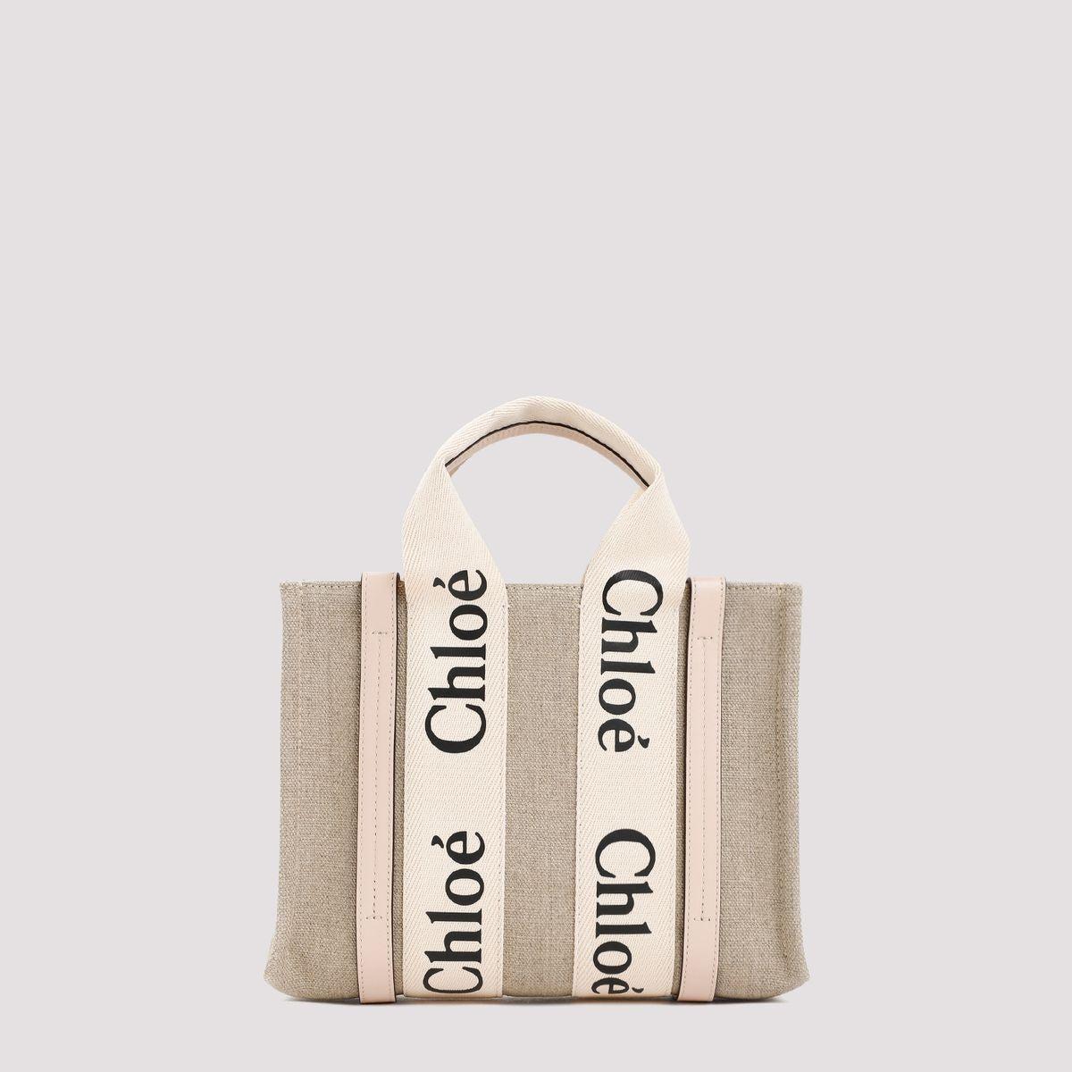 CHLOÉ Cement Pink Small Woody Tote Bag Product Image