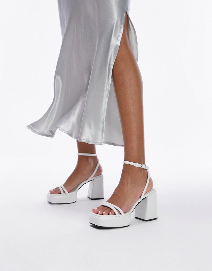 Topshop Romeo two part platform in white Product Image