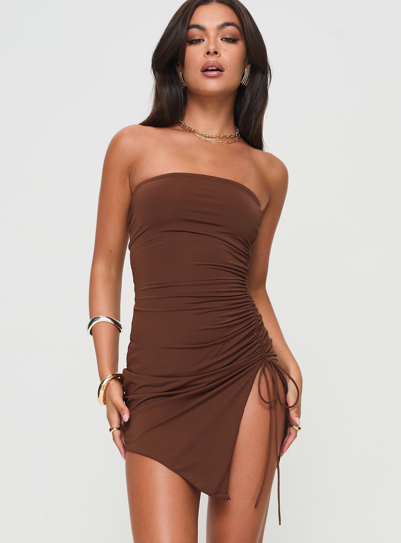 Caprani Mini Dress Chocolate Product Image