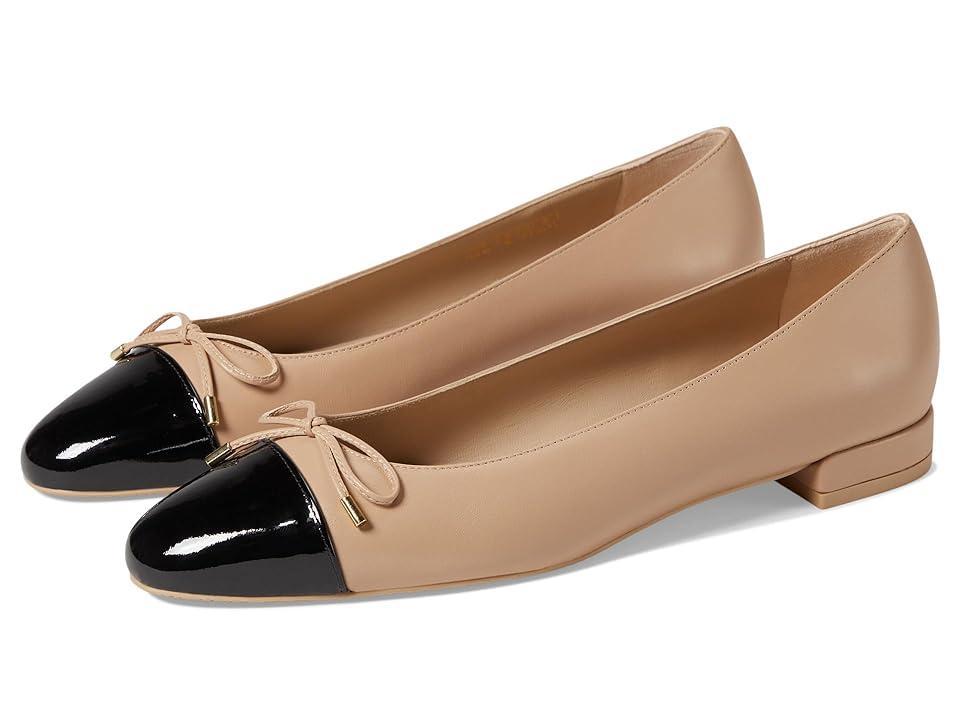 Stuart Weitzman Sleek Cap Toe Bow Flat Product Image