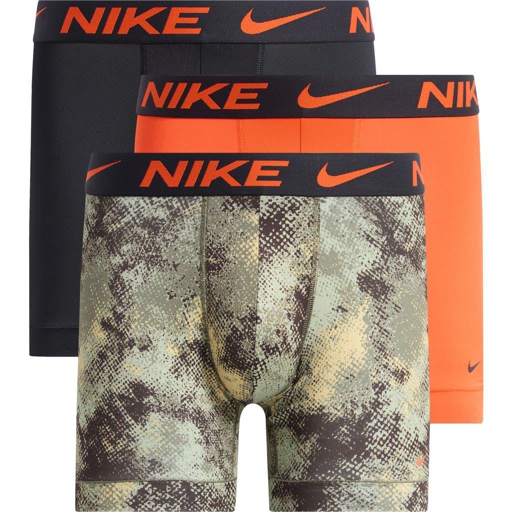 NIKE 3-pack Dri-fit Essential Micro Boxer Briefs In Brown Product Image