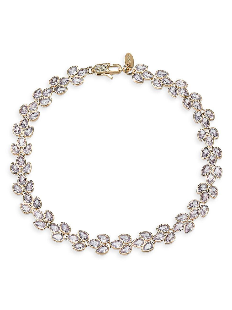 Womens 18K-Gold-Plated & Cubic Zirconia Cluster Choker Product Image