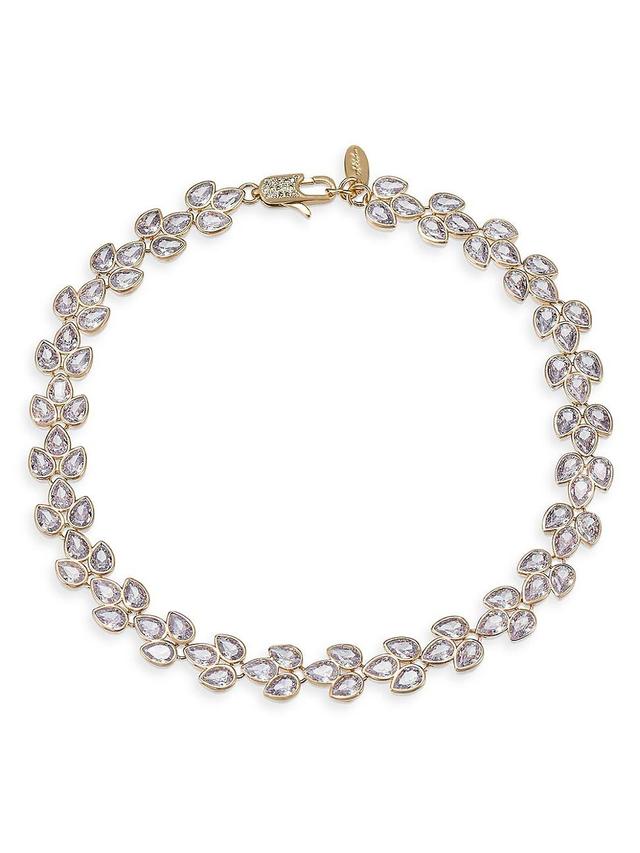 Womens 18K-Gold-Plated & Cubic Zirconia Cluster Choker Product Image