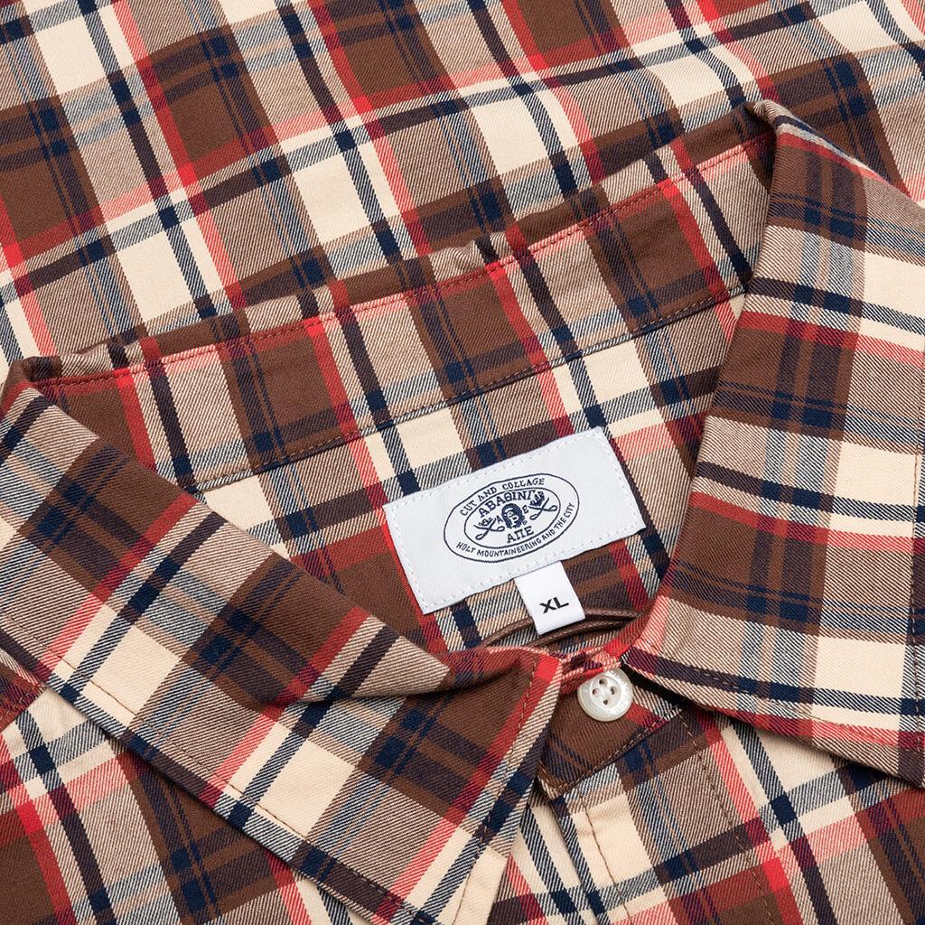 Mini Bape Check Loose Fit Shirt - Red Male Product Image