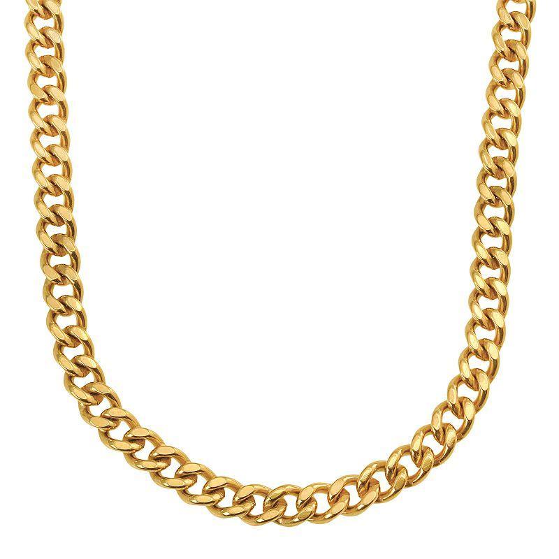 Yellow Immersion-Plated Stainless Steel Curb Chain Necklace - 24-in. - Men, Mens, Multicolor Product Image