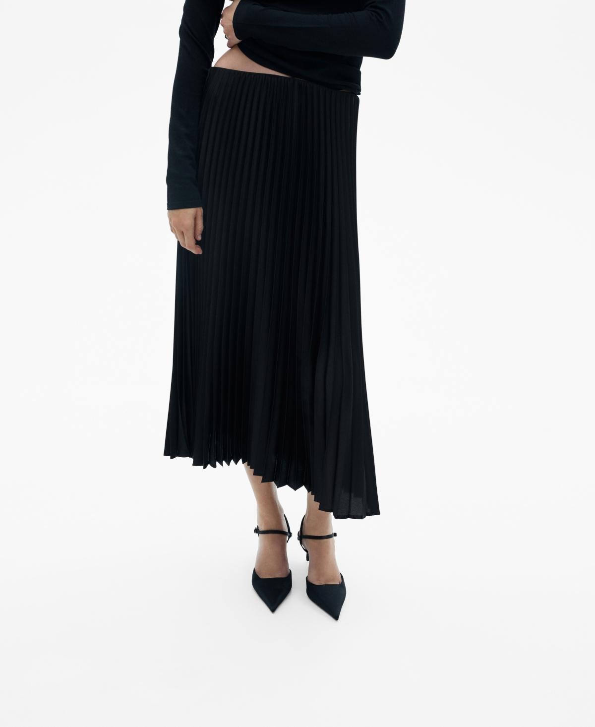 Mango Womens Pleated Long Skirt product image