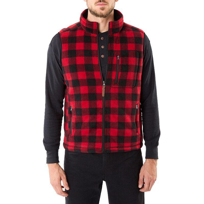 Smiths Workwear Sherpa Lined Plaid Mens Fleece Vest, X-large Product Image