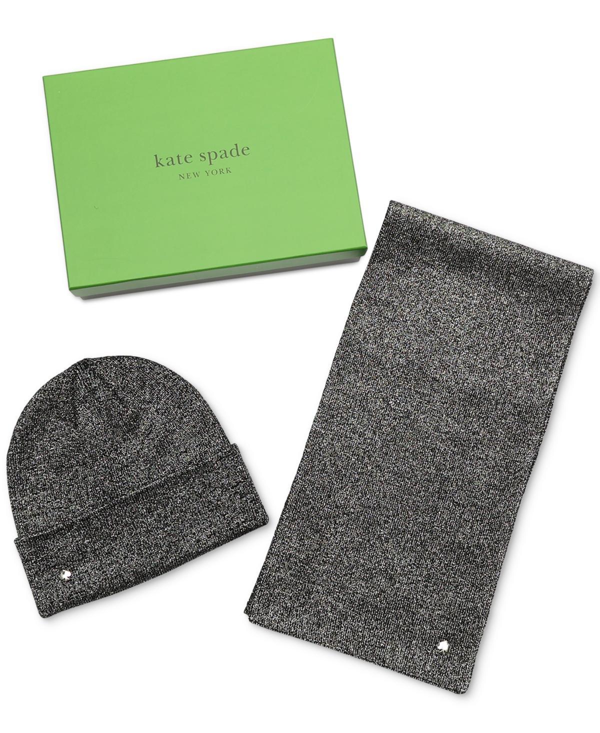 Kate Spade New York Womens Metallic Beanie & Scarf Boxed Gift Set Product Image