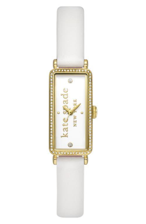 Womens Goldtone Stainless Steel, Cubic Zirconia & Leather Strap Watch/16MM x 32MM Product Image