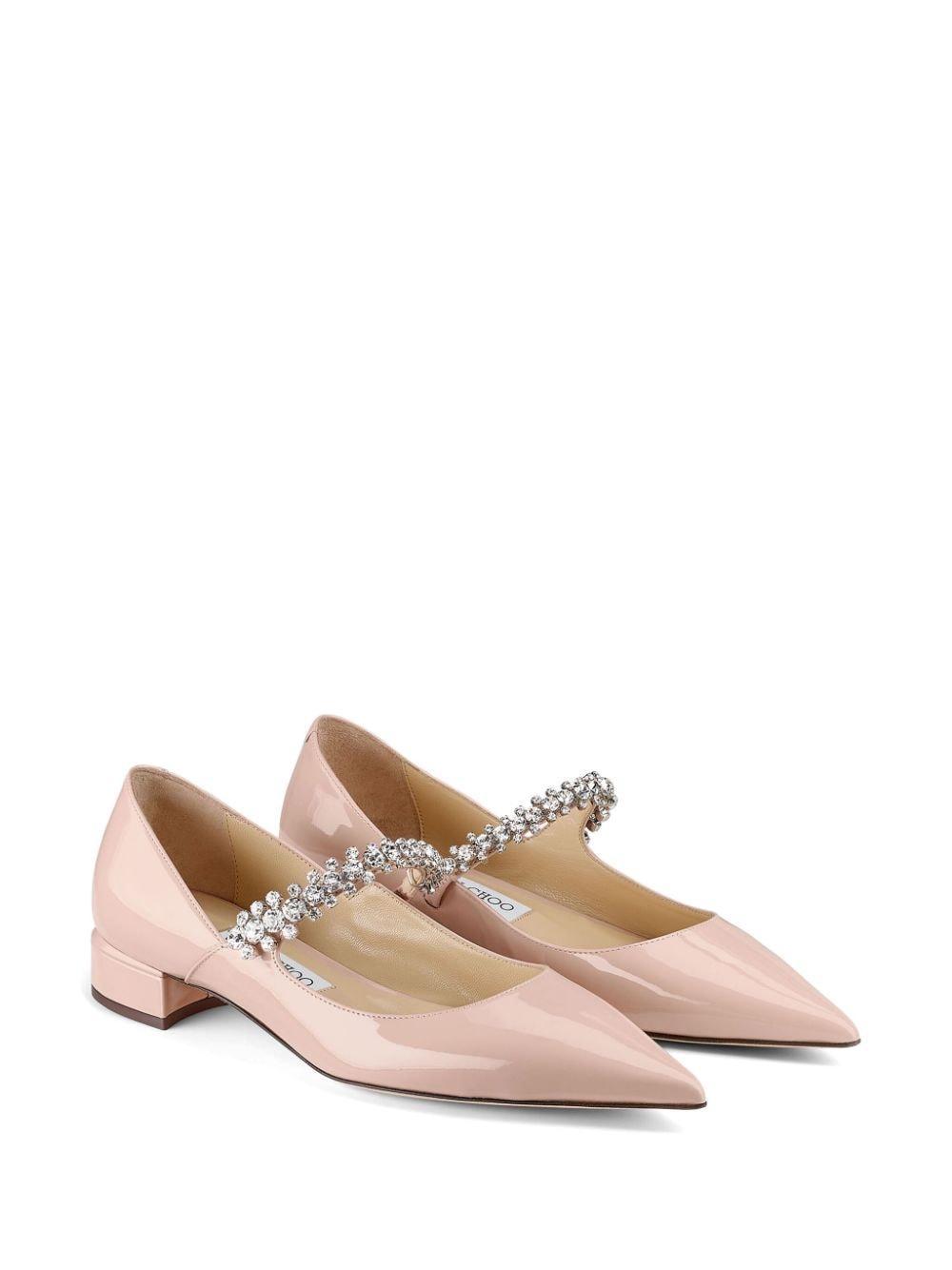 JIMMY CHOO Bing Crystal-strap Ballerina Shoes In Cream Product Image