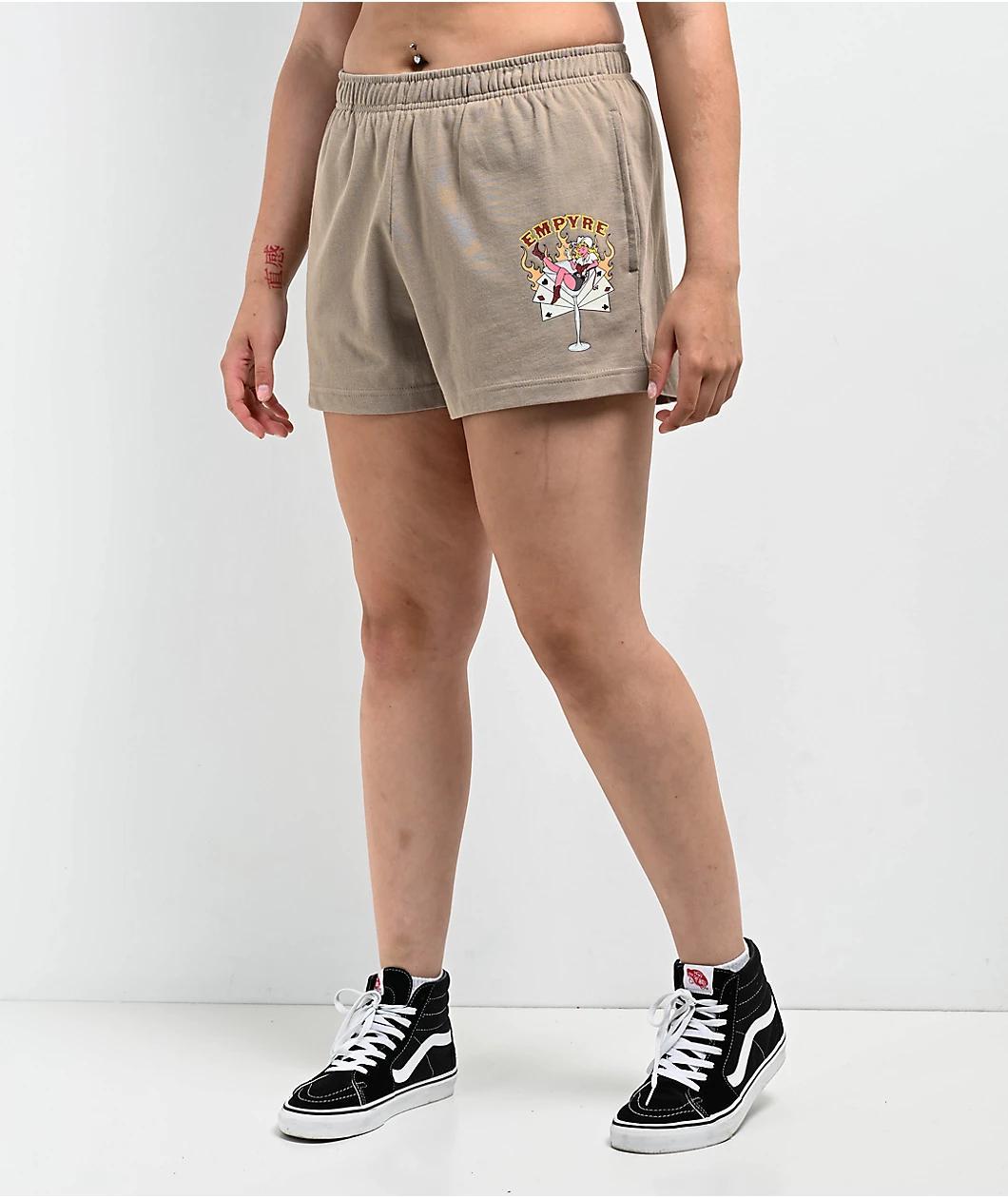 Empyre Jules Cowgirl Beige Sweat Shorts Product Image