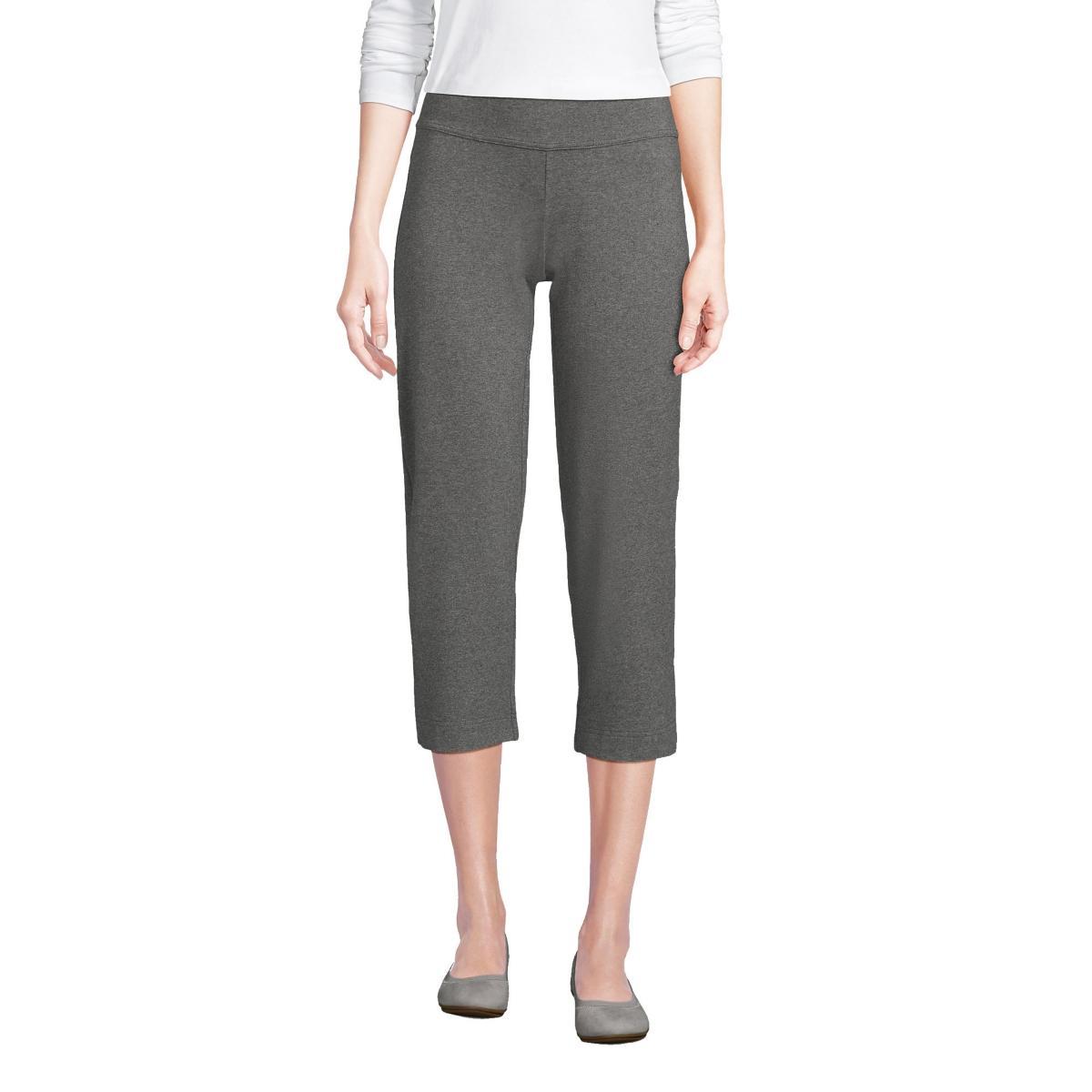 Womens Lands End Starfish Straight-Leg Pull-On Crop Pants Grey Heather Product Image