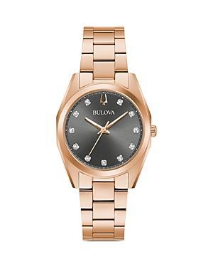 Bulova Surveyor Womens Diamond Accent Two Tone Stainless Steel Bracelet Watch 98p207, One Size Product Image