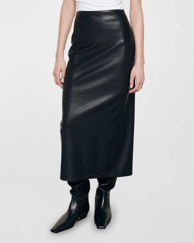 Ankle-Length Faux Leather Skirt  Product Image