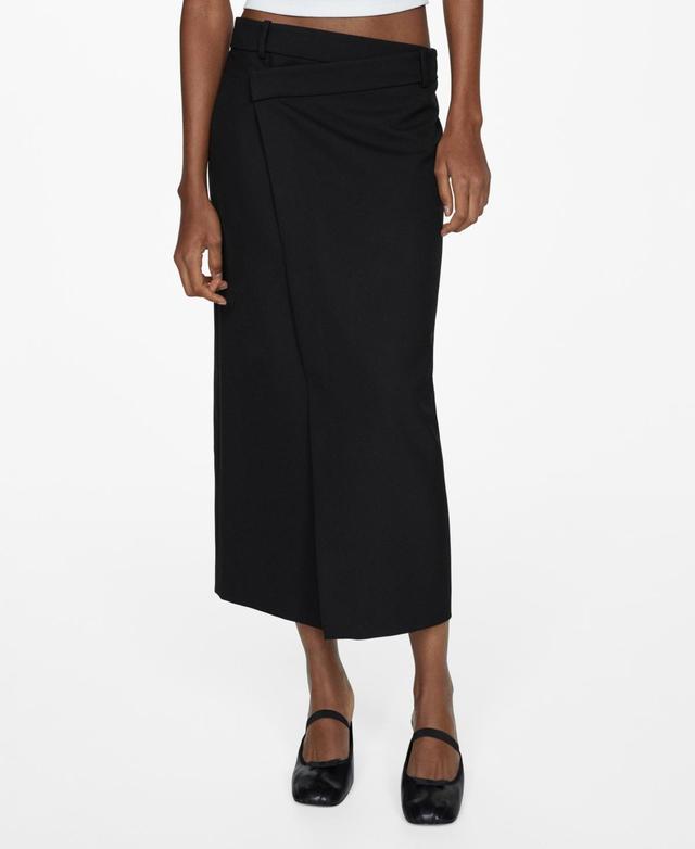 MANGO - Midi wrap skirt blackWomen Product Image