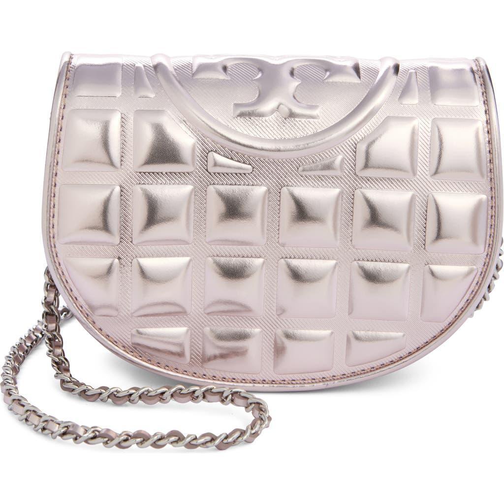 Fleming Leather Crossbody Bag<br> In Sparkle Pink Product Image