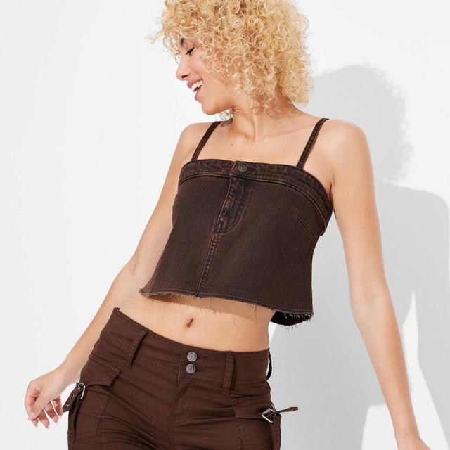 Womens Reworked Cropped Tank Top - Wild Fable Brown XS Product Image