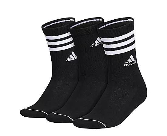 Adidas Womens Cushioned 3-Stripe 3.0 Crew Socks 3 Pairs Product Image