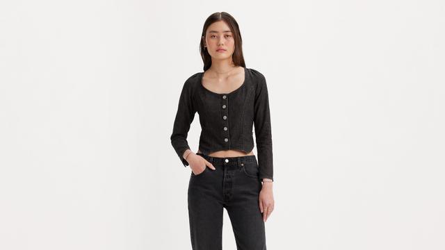 Levi's Denim Long Sleeve Corset Blouse - Women's Product Image