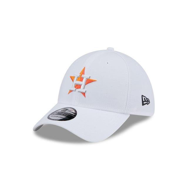 Houston Astros Optic White 39THIRTY Stretch Fit Hat Male Product Image