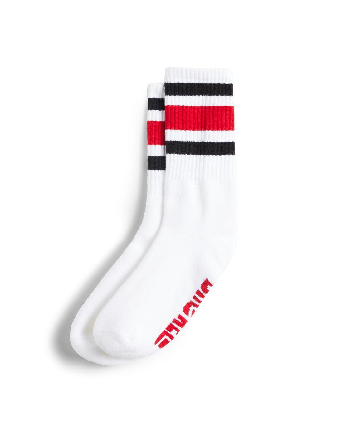 Comp Stripe Socks - White/Red/Black Product Image