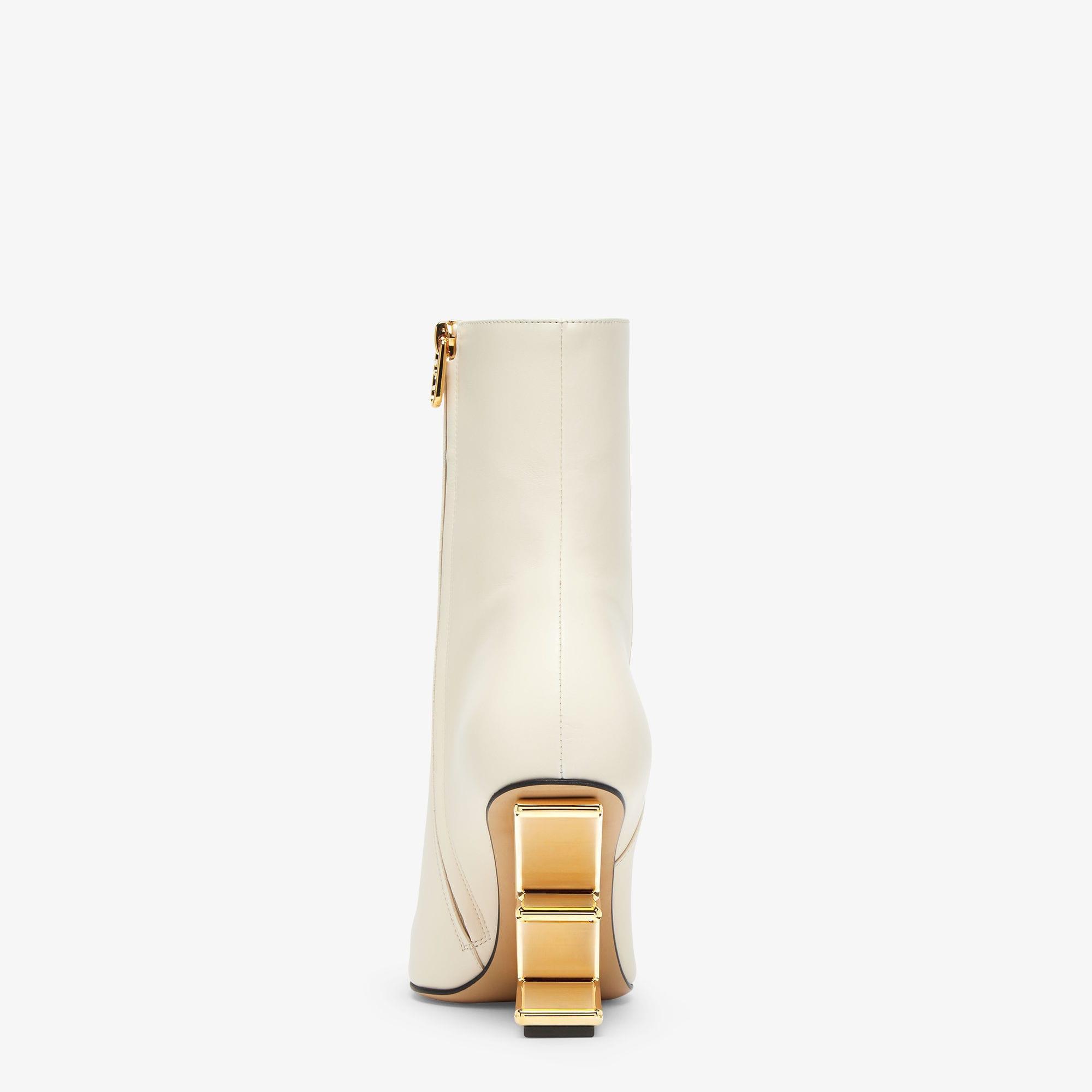 Fendi FirstWhite leather high-heeled ankle boots Product Image