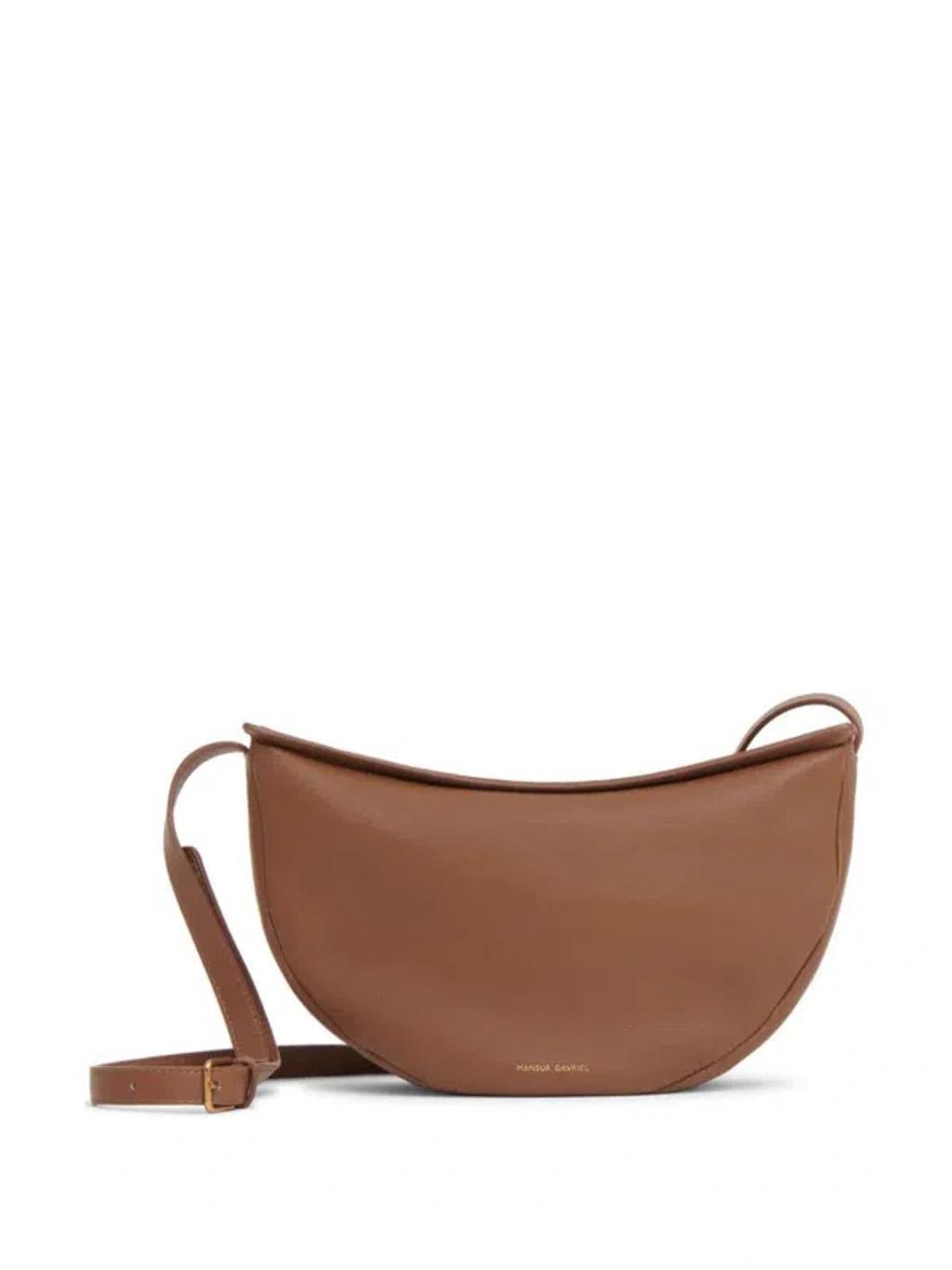 MANSUR GAVRIEL Moon Sling Leather Crossbody Bag In Brown Product Image